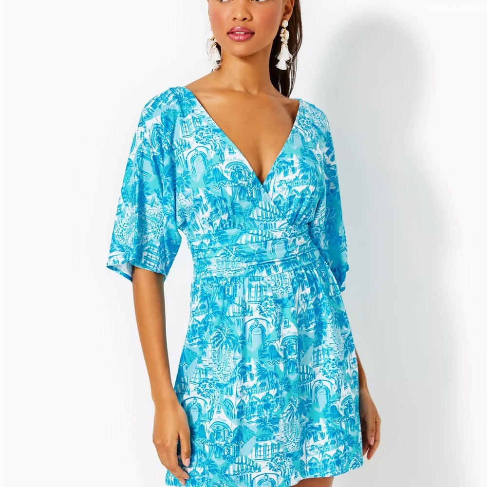 NWOT Lilly Pulitzer Parigi Romper in Amalfi Blue - Size L